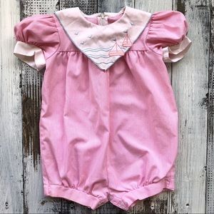 70’s/80’s Vtg Pink stripe Romper